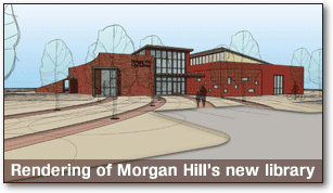 Rendering of Morgan Hill's new library by Noll & Tam Architects